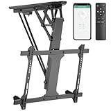 ZeboZap ZZTVC8864 Motorisierte TV-Halterung für den Außenbereich, mit Fernbedienung, elektrisch herunterklappbar, TV-Halterung für Terrasse, passend für Bildschirme von 81,3 cm bis 177,8 cm, hält 35