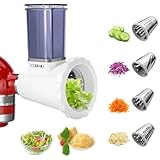 Gemüseschneider für Kitchenaid Zubehör, Slicer Shredder Aufsätze für Kitchenaid Mixer, Zerkleinerer-Aufsätze, Käsereibe, Allesschneider, Obstschneider, Vegetable Slicer, Salatzubereiter-Aufsatz