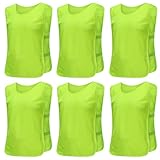 DARANCA Lätzchen for das Fußballtraining, Sportlätzchen for Erwachsene, 6er-Pack Trainingslätzchen, Fußballlätzchen, Sportlätzchen, Netz-Fußball(Red_Medium)