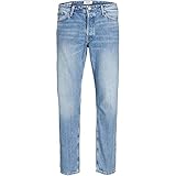 JACK & JONES Straight Leg Jeans Loose Fit Relaxed Denim Vintage Style mit Knopfleiste JJICHRIS JJORIGINAL, Farben:Blau,Größe Jeans:W36 L32,Z - Länge L30/32/34/36/38:L32