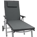 Beautissu Gartenliege Auflage Sonnenliege 200x60x5 cm Loft...