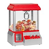 AllRight Süßigkeitenautomat Candy Grabber Mini-Kirmes Spielautomat Greifautomat Inklusive Spiel und Ersatzmünzen Rot