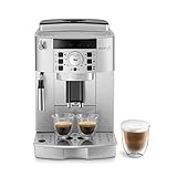 De'Longhi Magnifica ECAM 22.110.SB – Kaffeevollautomat mit Milchaufschäumdüse, Digitaldisplay mit Klartext, 2-Tassen-Funktion, großr 1,8 l Wassertank, 35,4 x 23,8 x 43 cm, silber