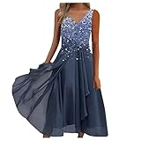 Kleider Damen Sommer V-Ausschnitt Kurzarm Sommerkleid Damenkleider Sommer Dress Sommer Kurzarm Sommerkleid Baumwoll Leinen Casual Hemdkleid Damen Bandeau Sommerkleider Maxikleid Tunika Partykleid