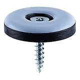 16 Teflon-Möbelgleiter - zum Schrauben - Größe wähbar - eckig und rund - PTFE-Beschichtung/Möbelgleiter/Teflongleiter/Stuhlgleiter (Ø 30 mm)