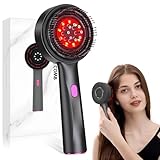 Kopfmassagegerät Elektrisch, 2 in 1 Kopfhaut Massagebürste Elektrisch, Rotlicht Haarmassagebürste, 3 Modi, Elektrische Haarbürste mit Haarölspender, IPX7 Wasserdicht, 360° Haar Kopfhautpflege