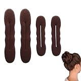 TEOZBLU 4 Stück Magischer Haarknoten, Dutt Maker, Duttkissen, Hair Bun Maker, Bun Maker Magic Hair, Haar Twist Lockenwickler Donut Tools