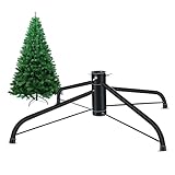 Weihnachtsbaumständer, Faltbarer Christbaumständer (lang 43cm, ø2.2cm) Metall Baumständer Weihnachten mit rutschfeste Gummifüße, Tannenbaumständer für 0.9M - 1.8M Weihnachtsbaum (Dunkelgrün)