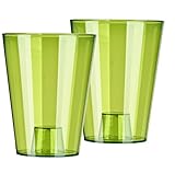 Tymar Orchideentopf Übertopf, 2er-Pack, transparent, Blumentopf, Blumenkübel für Orchidee, Pflanzentopf aus Kunststoff, Moderne, schlanke, Runde Form, STOOKPS001 (Grün Transpartent, ø 12 cm)