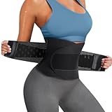 Junlan Bauchweggürtel Korsett Damen Bauchweg Schwitzgürtel Zum Abnehmen Waist Trainer Damen Neopren Sauna Fitness gürtel (schwarz, S)