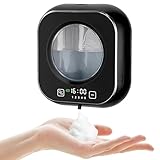 Seifenspender Automatisch,320ml Elektrischer Seifenspender Wandbefestigung mit 5 einstellbaren Stufen,1500 mAh USB Wiederaufladbar Desinfektionsspender für Bad,KüChe (Schwarz, Schaumstoff)
