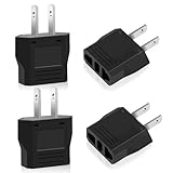 TNOMSNO Reiseadapter, 4 Stück US to EU Adapter, USA Adapter für Geräte mit USA-Netzteil, USA Netzadapter Adapterstecker Adapter zum 2 Pin Stecker Amerika/Kanada Konverter für Reisen Business Arbeit