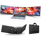 Laptop Bildschirm Erweiterung,14' 1080P Dreifacher tragbarer Laptop Screen Extender für 13 bis 16,5 Zoll Laptops mit Standfuß,2 Monitor und integrierten Lautsprechern,für MacOS/Windows/Chrome/Dex