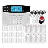 App-Steuerung Smart WiFi GSM Home Security Alarm System LED-Bildschirm drahtloser Türsensor PIR-Detektor Komplett Larmsystem(H)