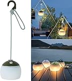 LED Campinglampe, 320 Lumen, 3 Lichtmodi, 2 Farben, 4000mAh Notstrombank, IPX5 Wasserdichte Camping Laternen USB C Wiederaufladbare LED Campinglampe für Camping, Wandern, Notfall (Grün)