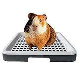 Meerschweinchen-Katzentoilette mit Rost, Ratten-Katzentoilette für Käfig, WC Ecktöpfchen Kottrainer für Tiere, Chinchilla-Käfig Zubehör