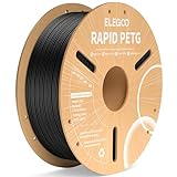 ELEGOO Rapid PETG Filament 1.75mm Schwarz 1 KG, High Speed 600mm/s 3D Drucker Filament Maßgenauigkeit +/- 0.02 mm, 1kg Pappspule(2.2lbs) Passend für die Meisten 3D Printer