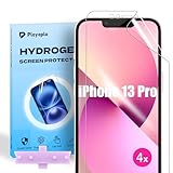 Ployeplo Hydrogel Displayschutzfolie für iPhone 13 Pro, 4 Stück HD Hydrogel Folie mit Positionierhilfe, TPU Hochempfindliche Flexible Transparente Kratzfest Schutzfolie