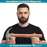 Personalisierter Wikinger Hammer mit Gravur, Holzhammer für Wikinger-Fans, Klauenhammer mit Holzgriff & Stahlkopf, 29 cm, Geschenkissimo Geschenkidee