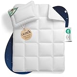 Laleni Baby Bettdecke und Kissen Set - Kinderbettdecke 100x135 cm + Babykissen 40x60 cm - OEKO-TEX zertifiziertes Baby Decke und Kissen Set - waschbare Kinderdecke 100x135 - Kinder Bettdecken Set Weiß