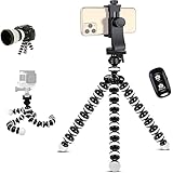 Handy Stativ, Mini Stativ für Smartphone und Kamera Stativ Ständer 360° drehbar Tripod mit Bluetooth Fernbedienung