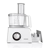 Bosch Kompakt-Küchenmaschine MCM4 Styline MCM4200, 35 Funktionen, Rührschüssel 1kg Teig, Mixer 1,25 L, Universalmesser, schneiden und raspeln (fein,grob), Zitruspresse, Saftzentrifuge, 800 W, weiß