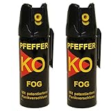 BALLISTOL Verteidigungsspray Pfeffer KO Fog 2 Dosen mit je 50 ml Pfefferspray bis zu 1,5 m Reichweite