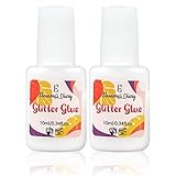 Hautkleber für Glitzertattoos, Eleanore's Diary 10 ml*2 Glitter Glue, Kleber für Glitzer, Geruchlos& Nicht Toxisch, Glitzer tattoo kleber für Karneval, Schminke, Halloween, Weihnachten,Cosplay