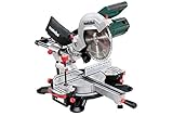 Metabo Kappsäge KGS 254 M (1450 W, mit Zugfunktion, Max. Schnittbreite 90°/45° 92 / 47 mm, Max. Schnitttiefe 90°/45° 305x92 mm, inkl. Tischverbreiterung + Sägeblatt, Laser, LED-Arbeitslicht) 602540000