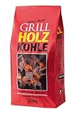 25kg Holzkohle Premium Holzkohle „100% Made IN Germany“ Grillkohle Grillbriketts für Kugelgrill Holzkohlegrill Smoker Briketts Grill Kohle