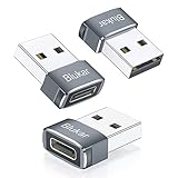 Blukar USB C Buchse auf Stecker Adapter, [3 Stück] USB A Netzteil Ladegerät Ladekabel Kompatibel mit iPhone 15/12, iPad 2020/Air 4, Galaxy S20/S21, Google Pixel usw