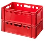 2 Stück E2 Kisten rot Fleischkisten E-Kisten Eurobox Metzgerkiste Aufbewahrungsbox lebensmittelecht