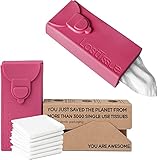 LastTissue® Taschentücher Box - Umweltfreundlich Wiederverwendbare Bio Taschentücher aus Baumwolle (Rot)