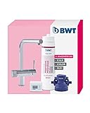 BWT Wasserfilter AQA Drink Pure Loft | 2-Wege Wasserhahn mit L-Auslauf & ausziehbarer Spülbrause mit Magnesium Filterkartusche | Wasserfilter Trinkwasser | Filtert Kalk, Chlor, Blei & Kupfer