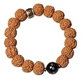 Lllunimon Rudraksha Vajra Bodhi Armband Tibetischer Buddhist Mala Armband Natürliches Bodhi Perlen Gebetsarmband Rudraksha Armband,A