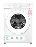 Comfee Waschmaschine 8kg, Washing machine mit Tierhaar-Programm & Dampffunktion,16 Programme,Energy Efficiency Class A-10%,Nachlegefunktion, Leise & Energiesparend, CF08EWP05W, Weiß