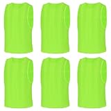 BSBUY Fussballtraining Leibchen Fubball Erwachsene 6Set Herren Mesh Trimmage Trainingsleibchen Fußball Trainingsweste Sport Markierungshemd Westen Fussball Volleyball Basketball Teamtraining XL,Grün