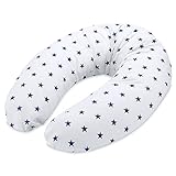 Totsy Baby Seitenschläferkissen 165 x 70 cm Komfortkissen Baumwolle - Schlafkissen mit Bezug Seitenschläfer Body Pillow mit Reißverschluss Blaue Sternchen