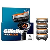 Gillette Proglide Klingen, 4 Original Ersatzklingen, Rasierklingen für Herren, 2x Gleitstreifen vor und nach den Klingen und EverGlide Gleitstreifen für unglaubliche Gründlichkeit und Komfort
