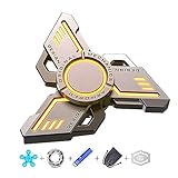 Leuchtende Fidget Spinner Metall, TGKYK Fidget Spinner Led, 3-5 Min Hochgeschwindigkeit Finger Spinner Spielzeug ADHD Anti Angst, Figetspiener für Kinder Erwachsene Dreieck - Orange