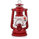 Feuerhand Sturmlaterne Baby Special 276 - Made in Germany seit 1893 - Petroleumlampe aus pulverbeschichtetem Stahl und bruchsicherem Glas - Rot
