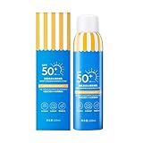 120ml Hydrating Light Isolation Sonnenschutzspray Anti-Schwitzen Hochgeschwindigkeits-Sonnenschutz Light Frost Pflegende Haut Erstickt nicht Sonnenspray Bräunung (Sky Blue, One Size)