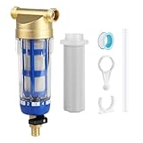 SWAWIS Wiederverwendbare Ausspülbarer Feinfilter, Spin-Down-Sediment-Wasserfilter mit Ersatzfiltereinsatz, Eisenfilter für Brunnenwasser, Wasserhahn Wasserfilter Wasser(1/2'')