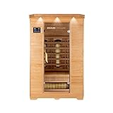 Home Deluxe – Infrarotkabine REDSUN M VSS - 120 x 105 x 190 cm - für 2 Personen, 6 Vollspektrumstrahler, Holz: Hemlocktanne I Infrarotsauna, Sauna, Wärmekabine, Infrarot