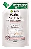 Garnier Shampoo, Sanfte Hafermilch Nachfüllpack, beruhigend für empfindliches Haar geeignet, mit seidiger Reiscreme und Hafermilch, Wahre Schätze, 500 ml