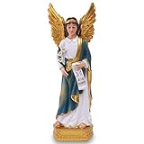 QIANLING Erzengel Gabriel Statue - 20 cm Hohe Harzfigur, Katholisches Geschenk, Heiliger Gabriel als Bote Gottes, Ideal für religiöse Deko und Wohnraumgestaltung