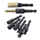 M6 M8 M10 Steckschlüsseladapter 6er Set, kompatibel mit Einschlagmuttern und Stockschrauben, 1/4 Zoll Sechskantschaft