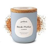 Potluck | Steak-Pfeffer exotisch | Gewürzzubereitung im Keramiktopf | 80g | Vegan, glutenfrei und mit natürlichen Inhaltsstoffen