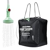 RISEPRO Solar-Duschtasche, 40L, solarbetrieben, Campingdusche, mit Temperatur, Heißwasser, 45 °C, Wandern, Klettern XH07