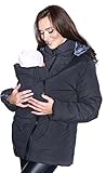 Mija / 3 in1 Tragejacke Umstandsjacke für Tragetuch Winterjacke für Beide 1108A (XL, Schwarz)